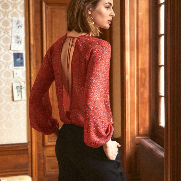 Sezane Floral Print Blouse NWT - Picture 2 of 5